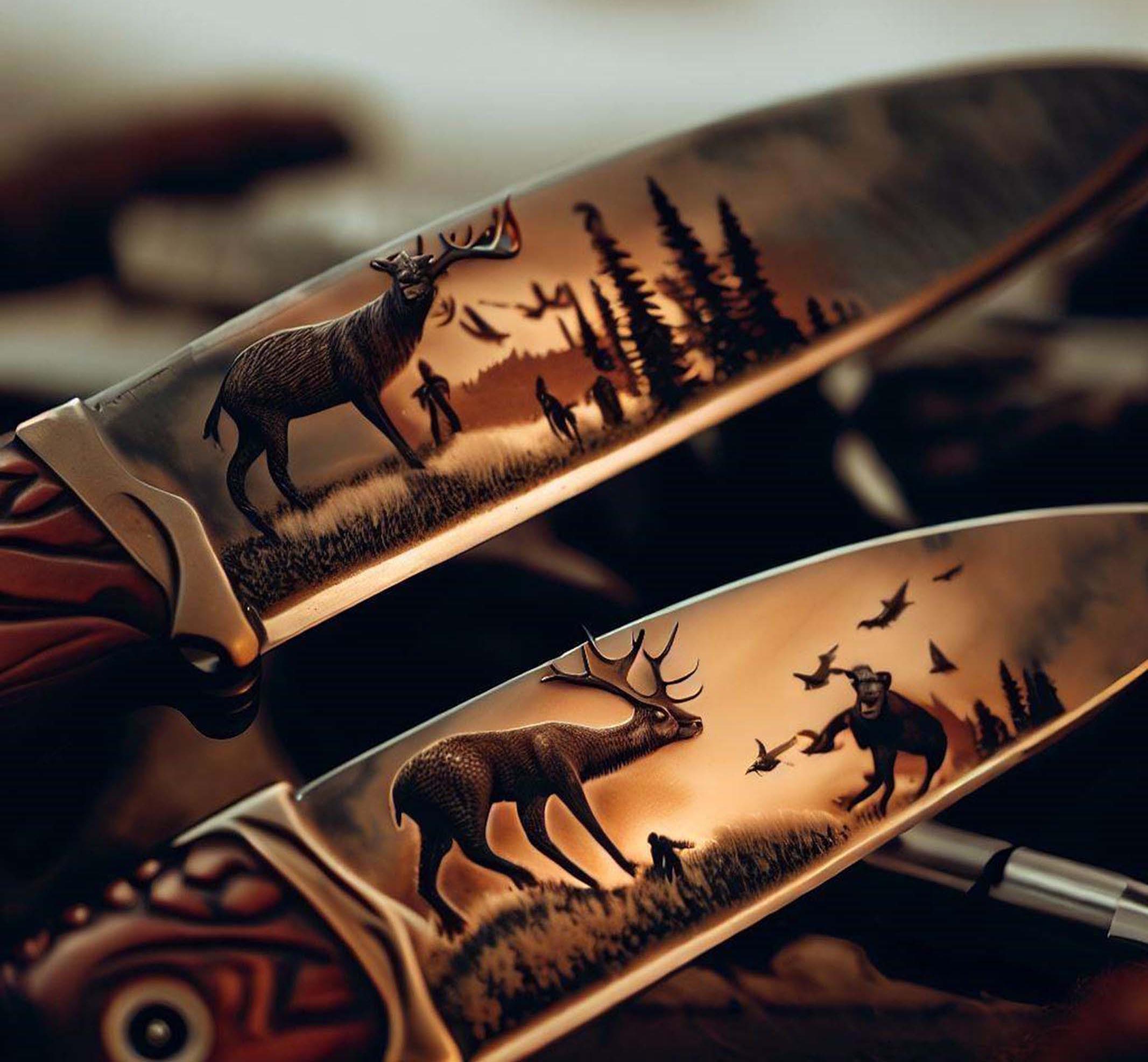 Engraving Wildlife Scenes on Hunting Knives Di'Casteel