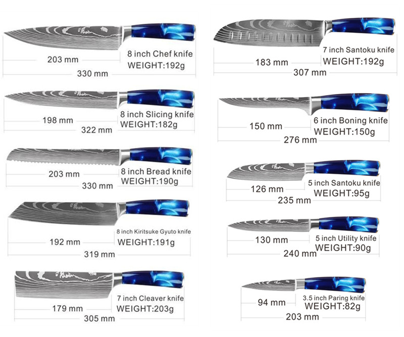 Complete Green Set Knives 1