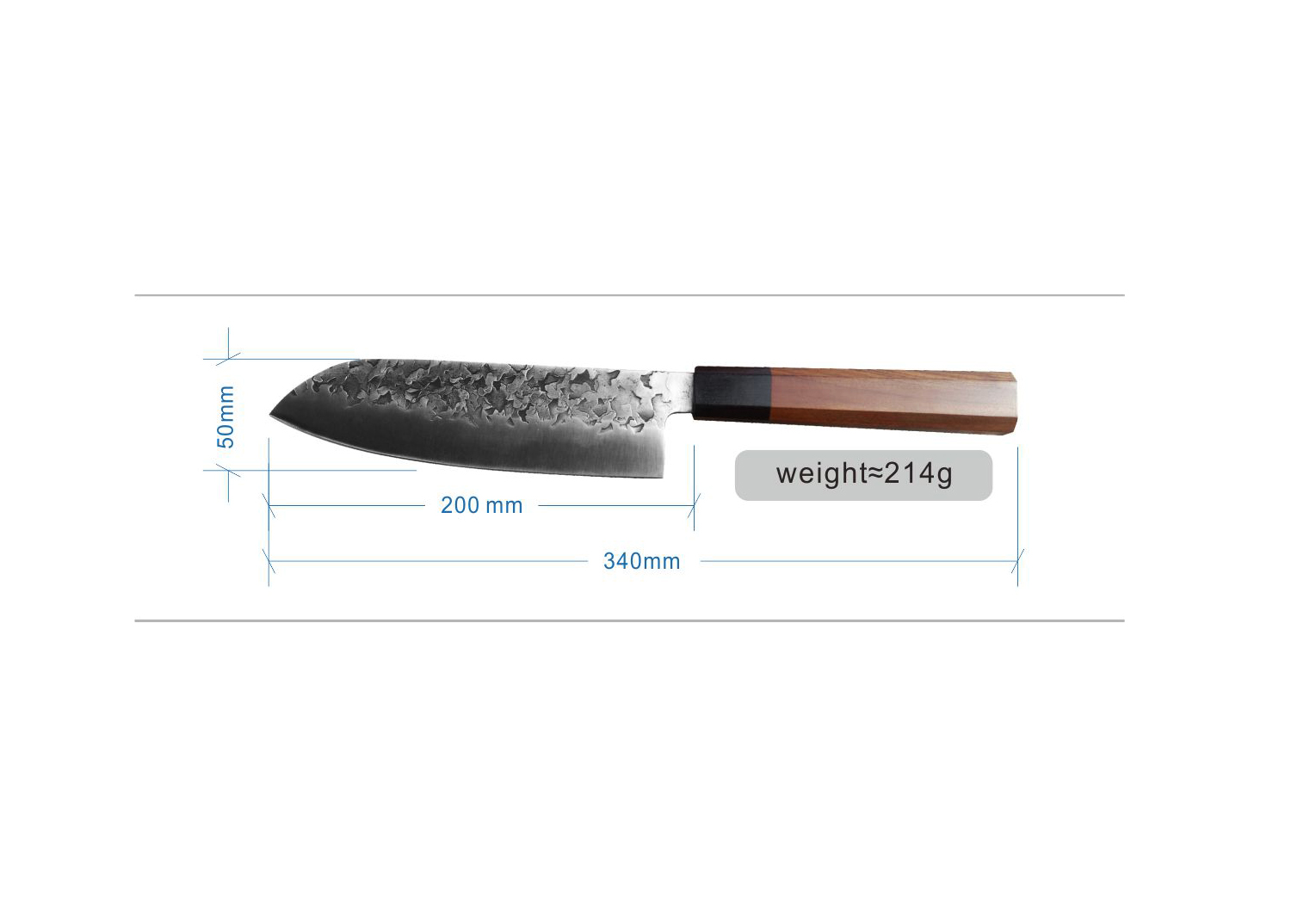 Santoku Knife Carbon Steel DC161 Di'Casteel