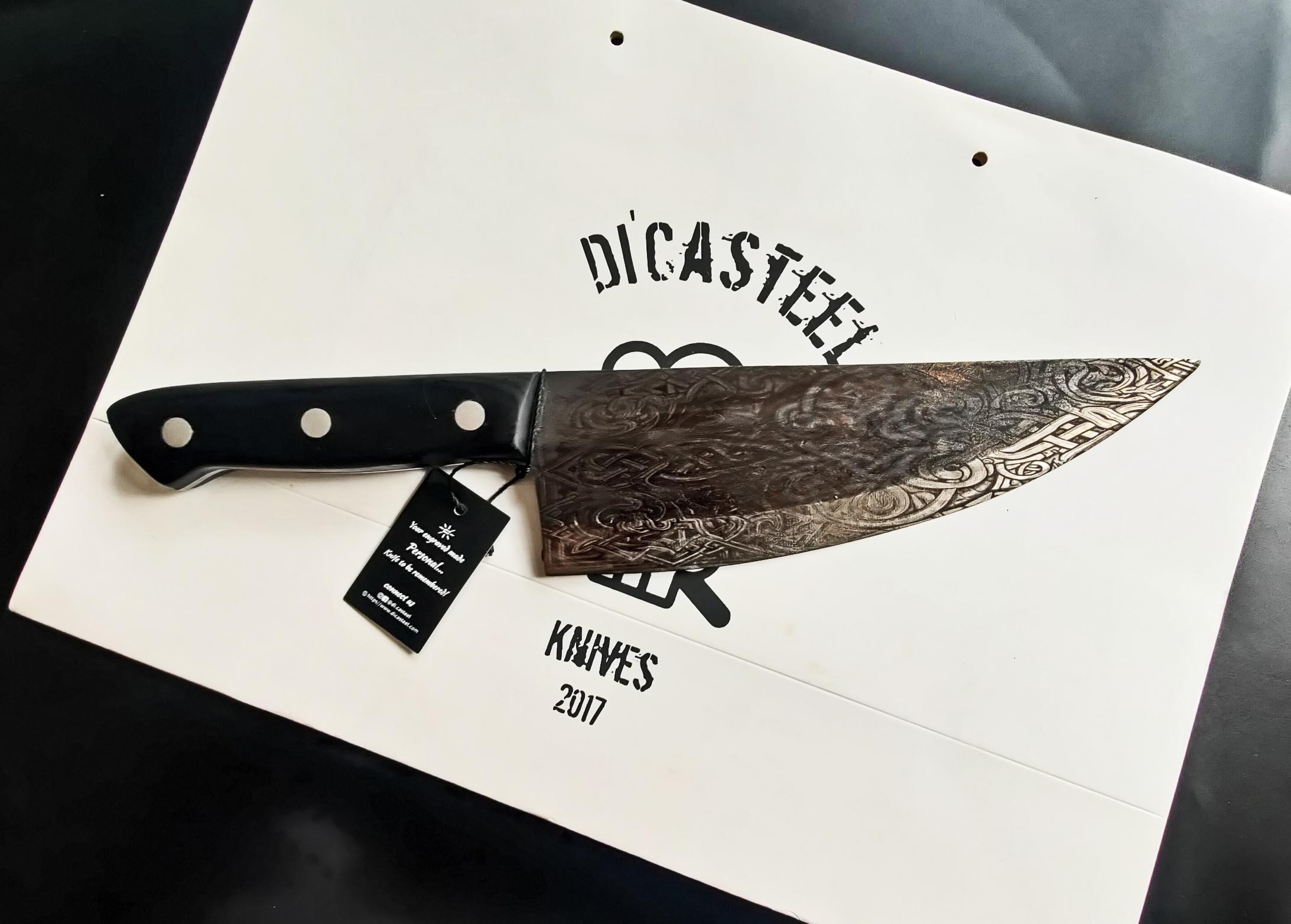 DC-002-Rustic Chef Knife 8 inch Celts