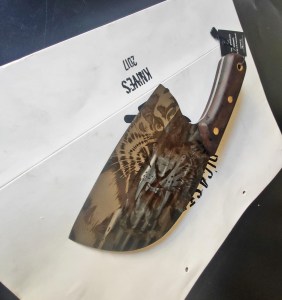 DC-192 Mini Cleaver Knife 6 Inch Tiger Engraving - 4