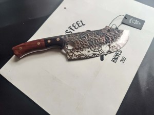 DC-204-Cleaver Knife with Skull Engraving