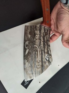 DC-146  Personalized Cleaver Knife Inca God Engraving - 0
