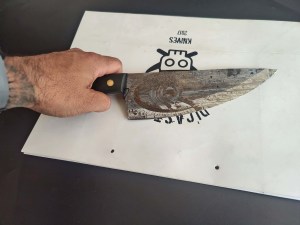 DC-005 Rustic Chef Knife Eyes of Horus Engraving 2