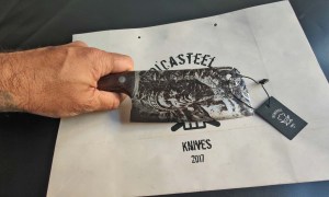 DC-149 Mini Cleaver Knife Native Indian Engraving 6