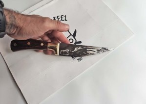 DC-022 Carving Knife With Goat Engraving 5