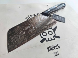 DC-215 Cleaver Knife 6.5 Inch with Mayan Warrior Engraving 0