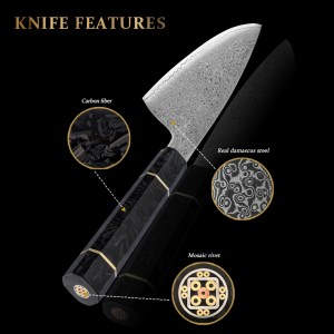DCVG-026 Damascus Chef Knife with Carbon Fiber Handle4