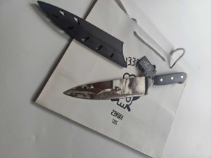 DC-028 Chef Knife With Puffin Engraving 0